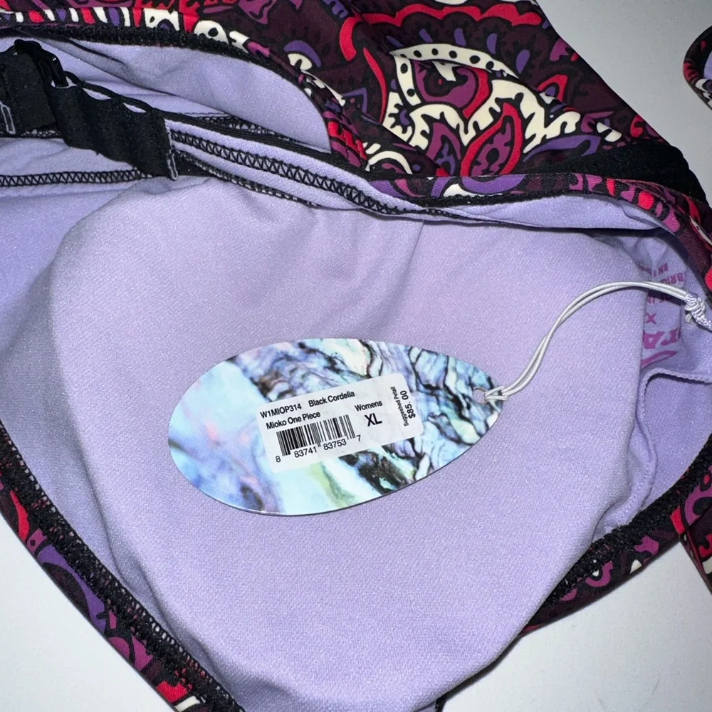 PRANA *MIOKO* ONE PIECE SWIMSUIT MAILLOT PAISLEY BLACK CORDELLA XS S M XL